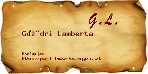 Gödri Lamberta névjegykártya